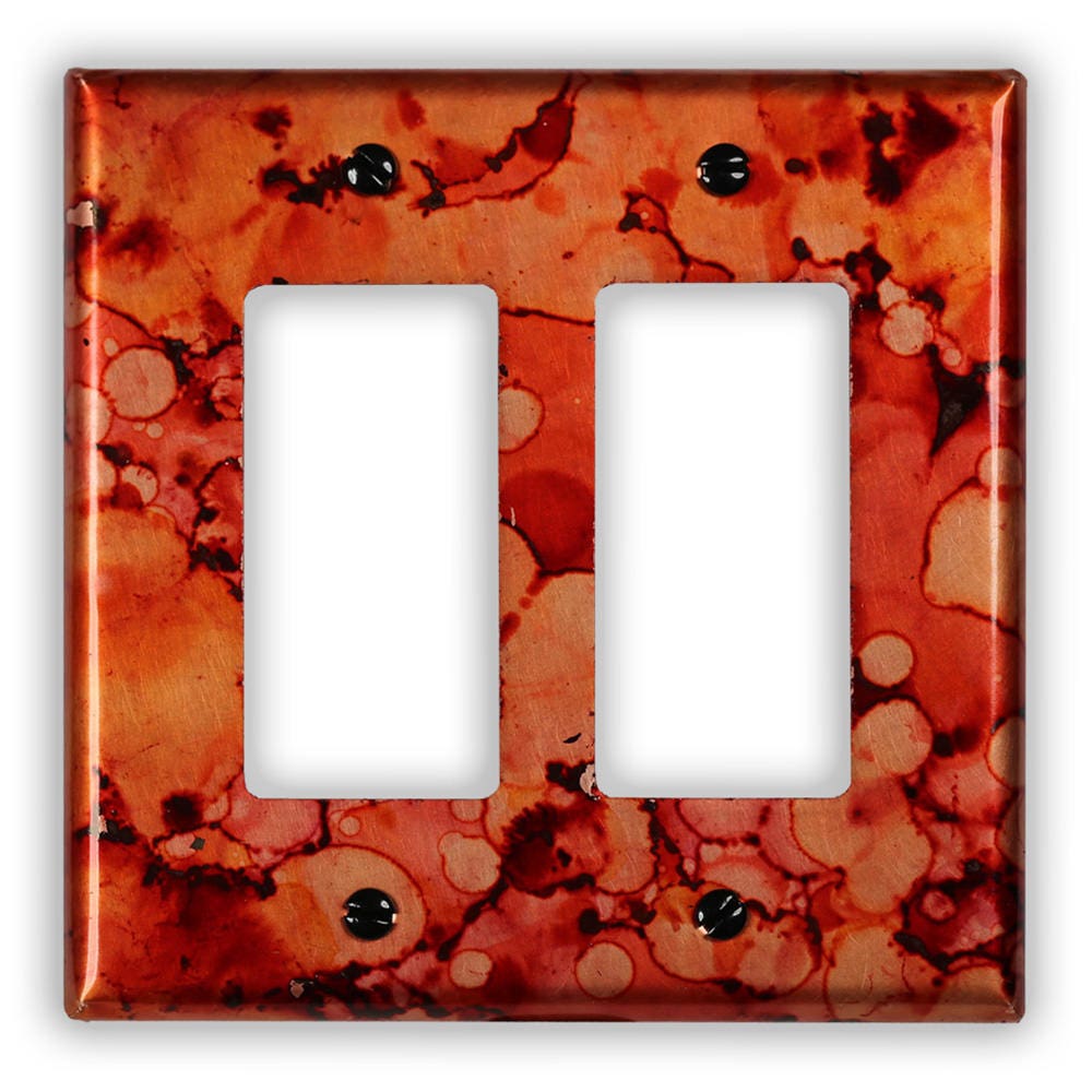 Double Rocker/GFI Copper Switch Plate in Autumn
