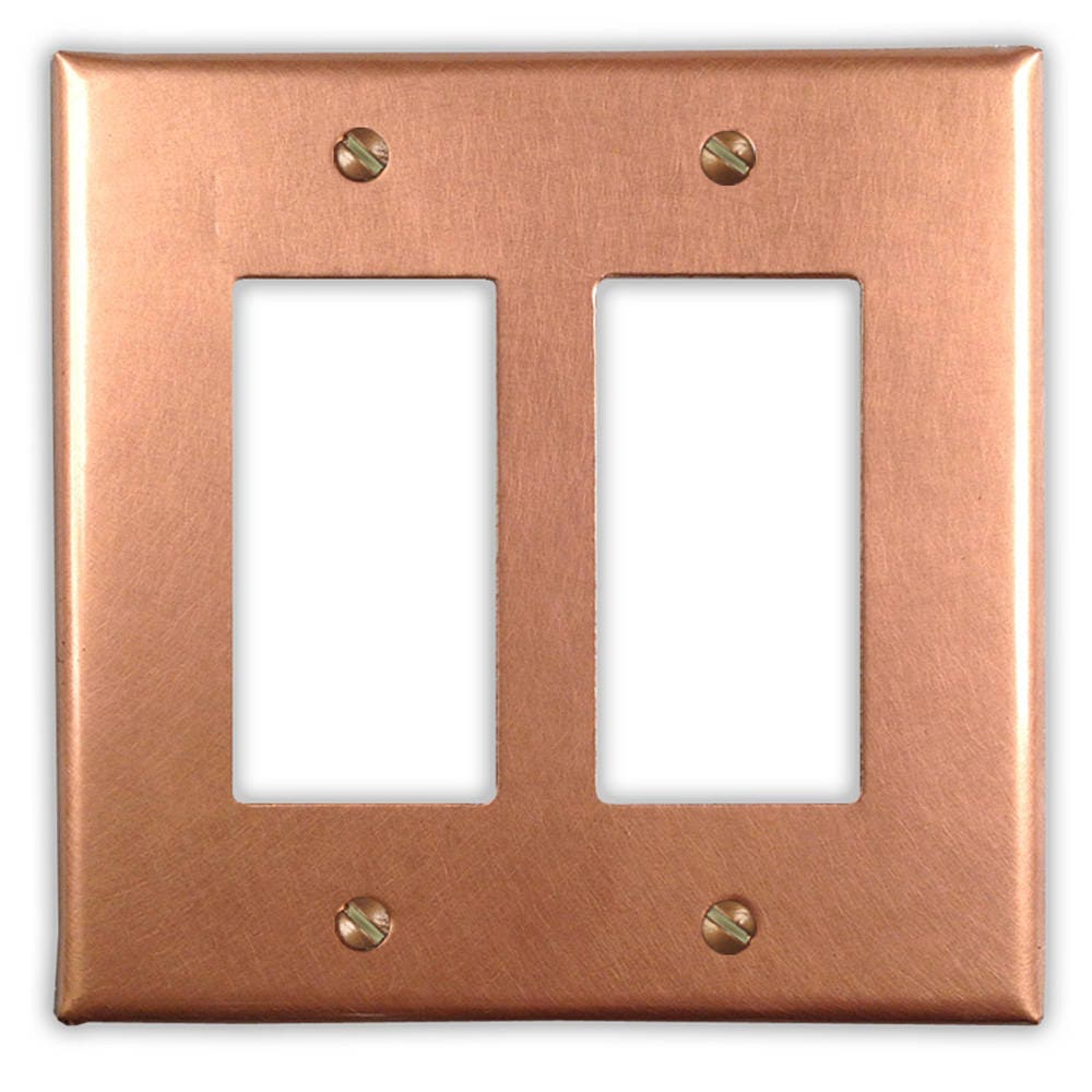Double Rocker/GFI Copper Switch Plate in Raw Copper
