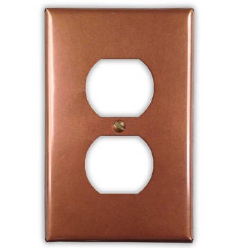 Single Outlet Copper Switch Plate in Antique