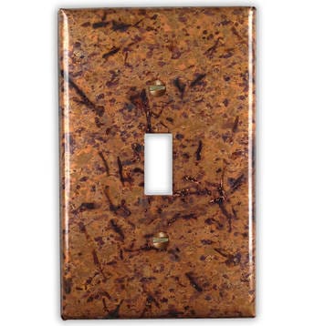 Single Toggle Copper Switch Plate in Distressed Light
