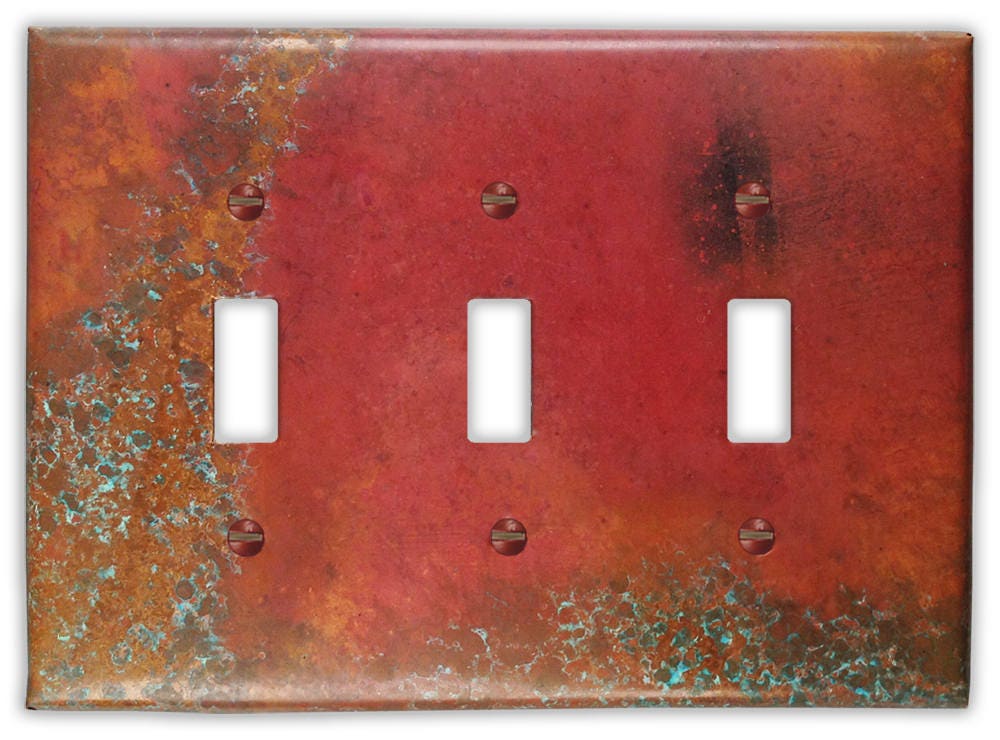 Triple Toggle Copper Switch Plate in Sierra