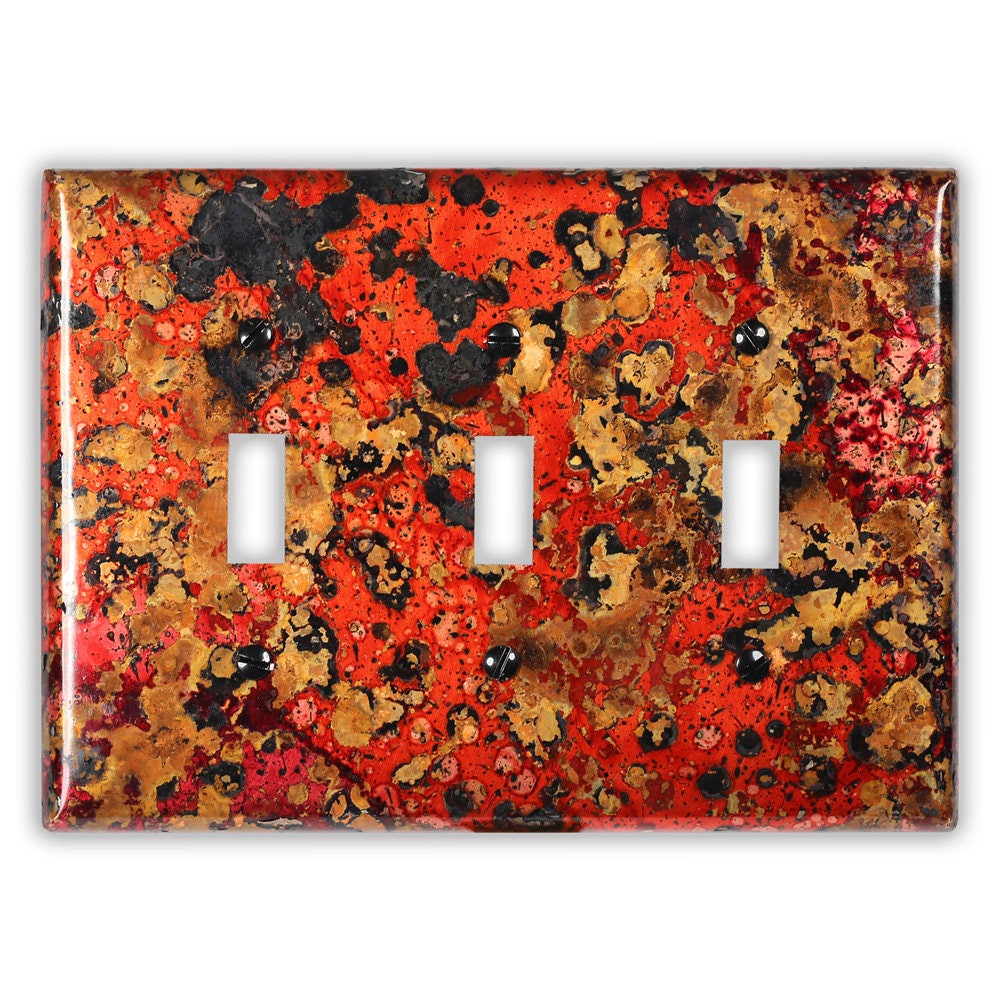 Triple Toggle Copper Switch Plate in Wildfire