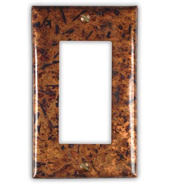 Single Rocker/GFI Copper Switch Plate in Distressed Light