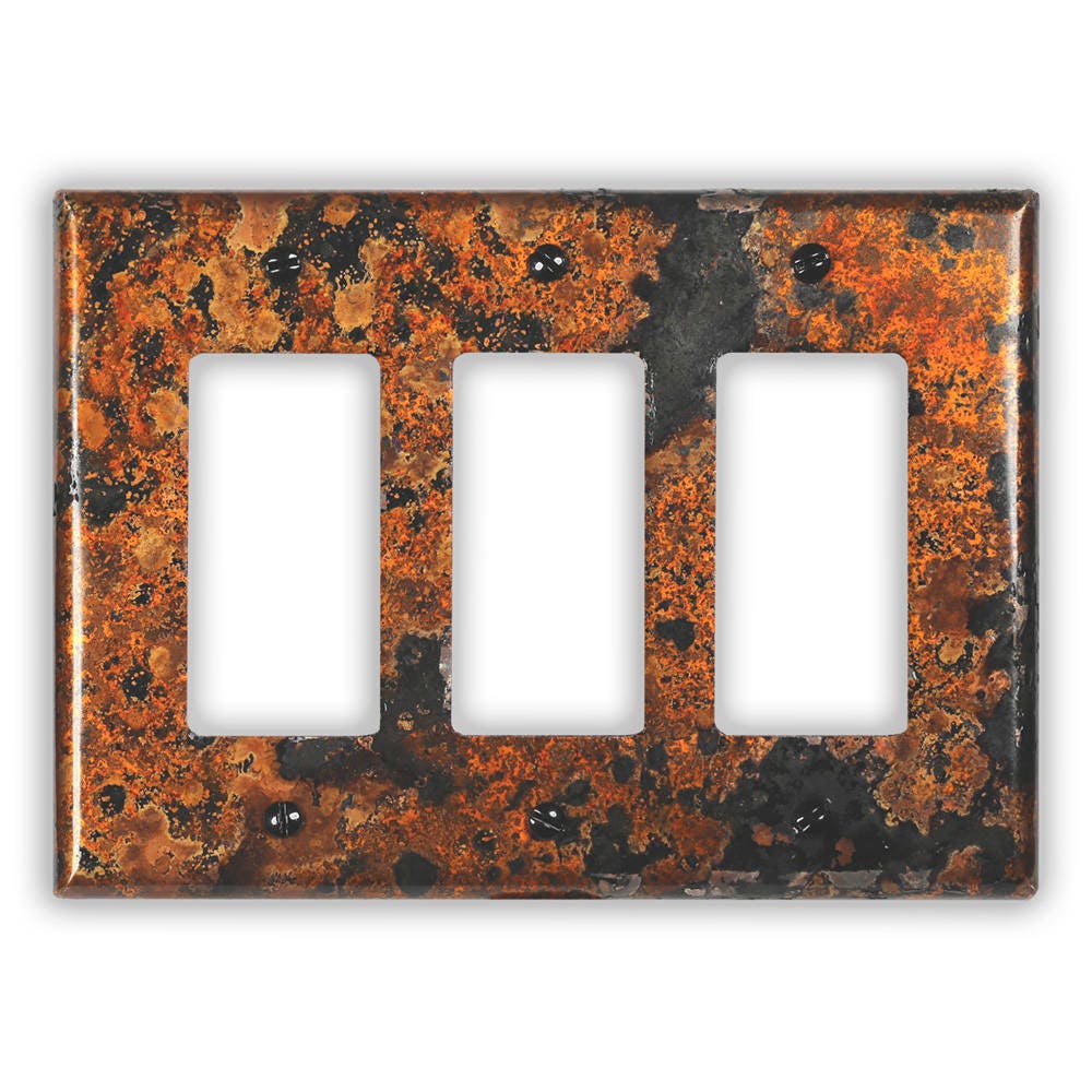 Triple Rocker/GFI Copper Switch Plate in Mottled
