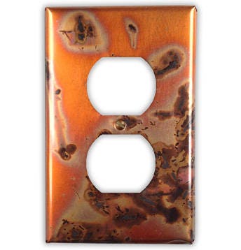 Single Outlet Copper Switch Plate in Bamboo