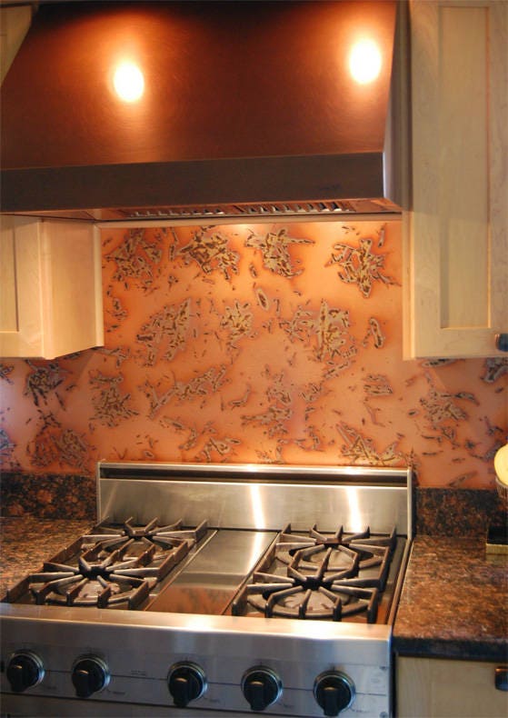Heavy Gauge Patina Sheet Copper in Bamboo