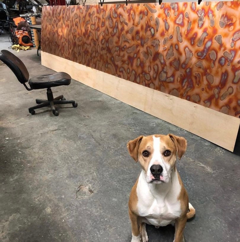 Heavy Gauge Patina Sheet Copper in Flamed