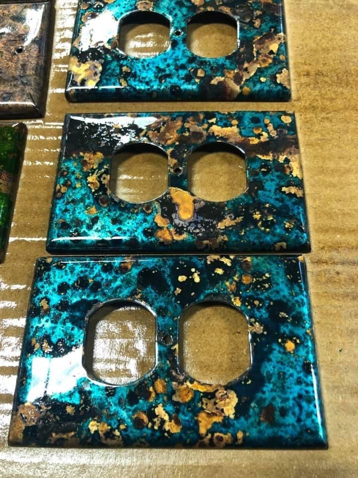 Heavy Gauge Patina Sheet Copper in Mystic Topaz