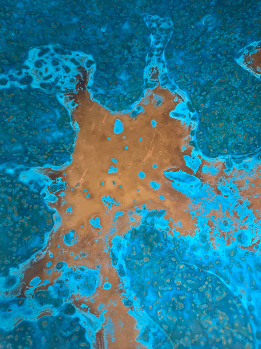 Heavy Gauge Patina Sheet Copper in Azul