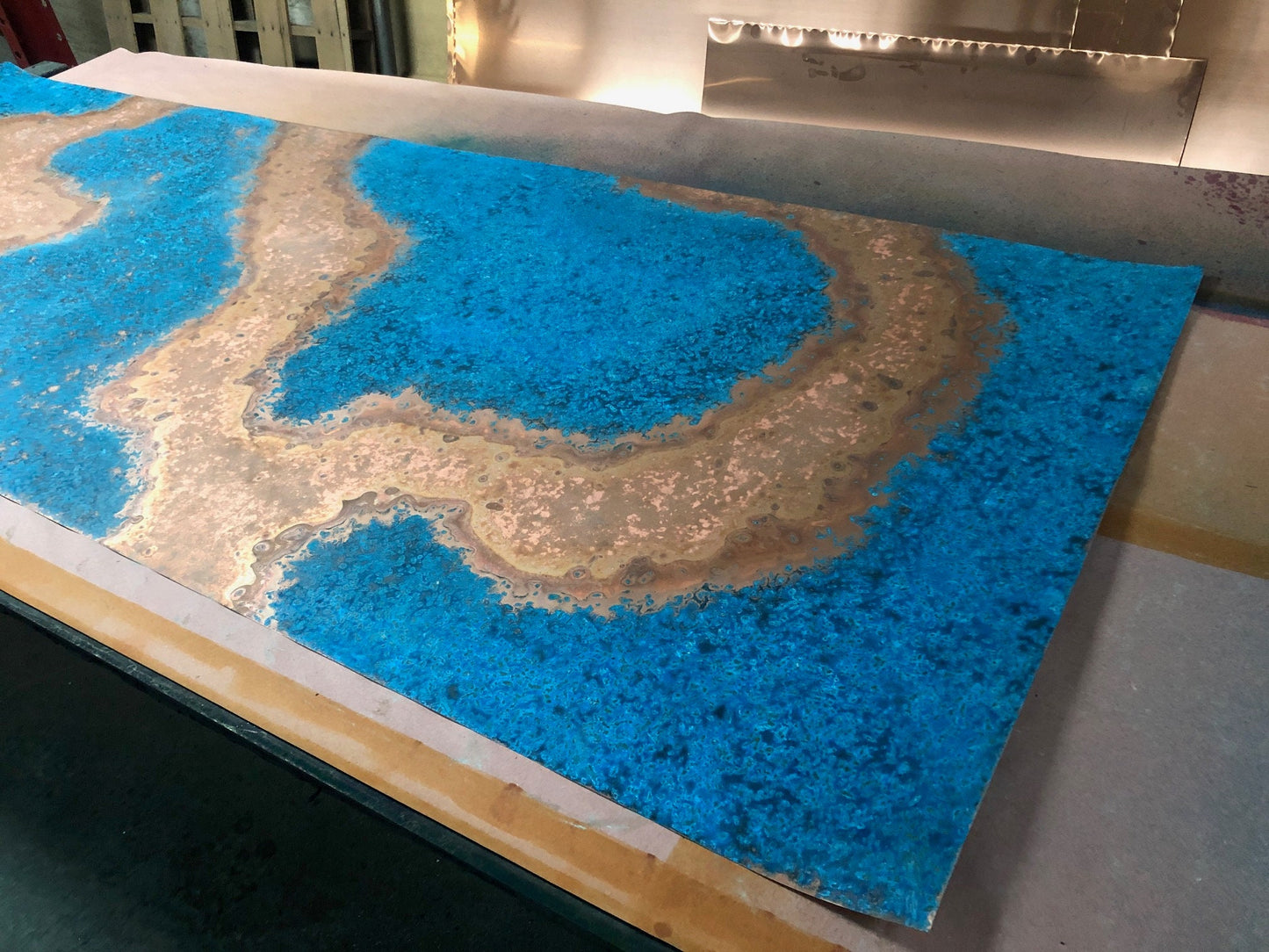Light Gauge Patina Sheet Copper in Azul