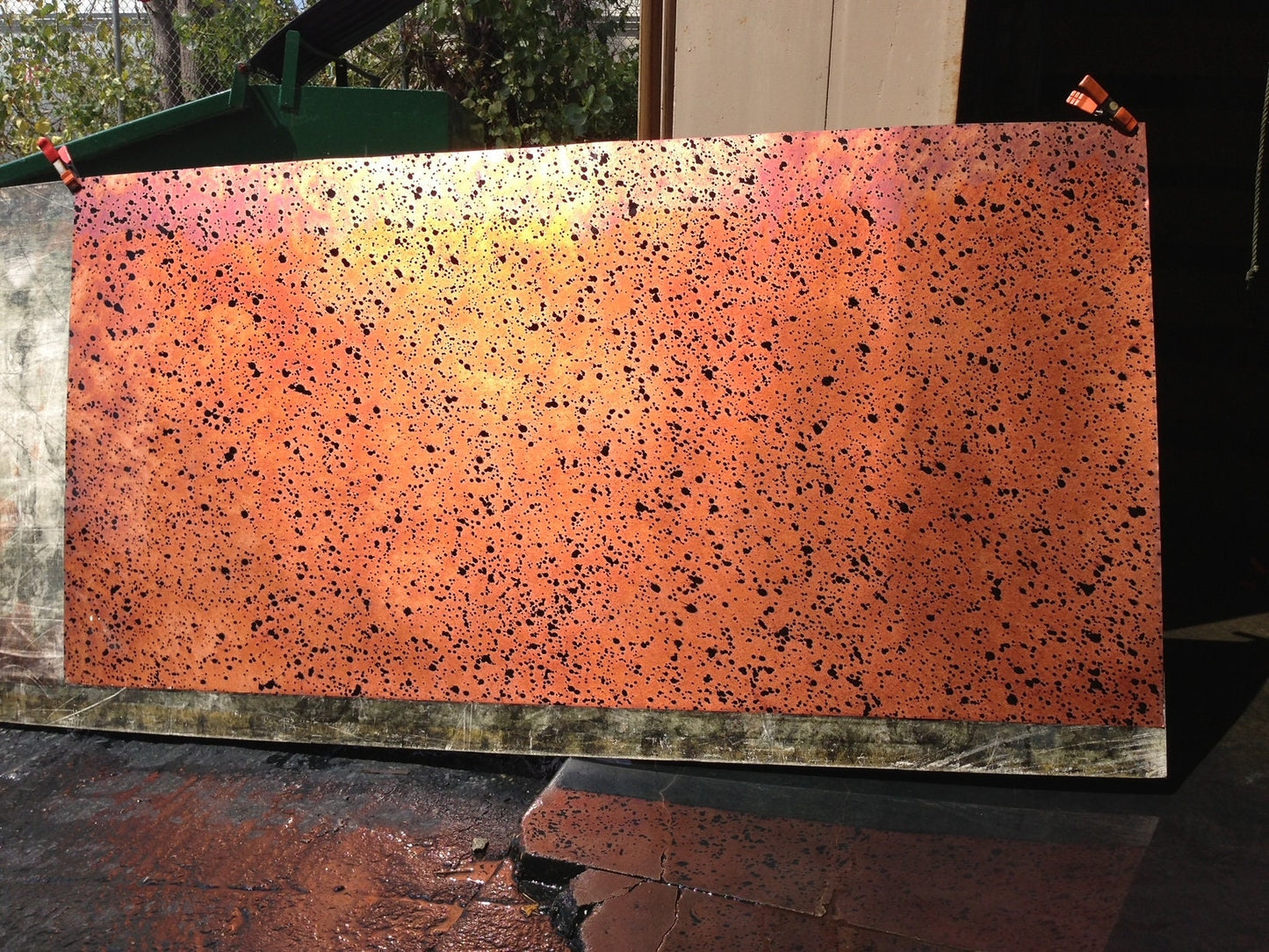 Light Gauge Patina Sheet Copper in Sunburst