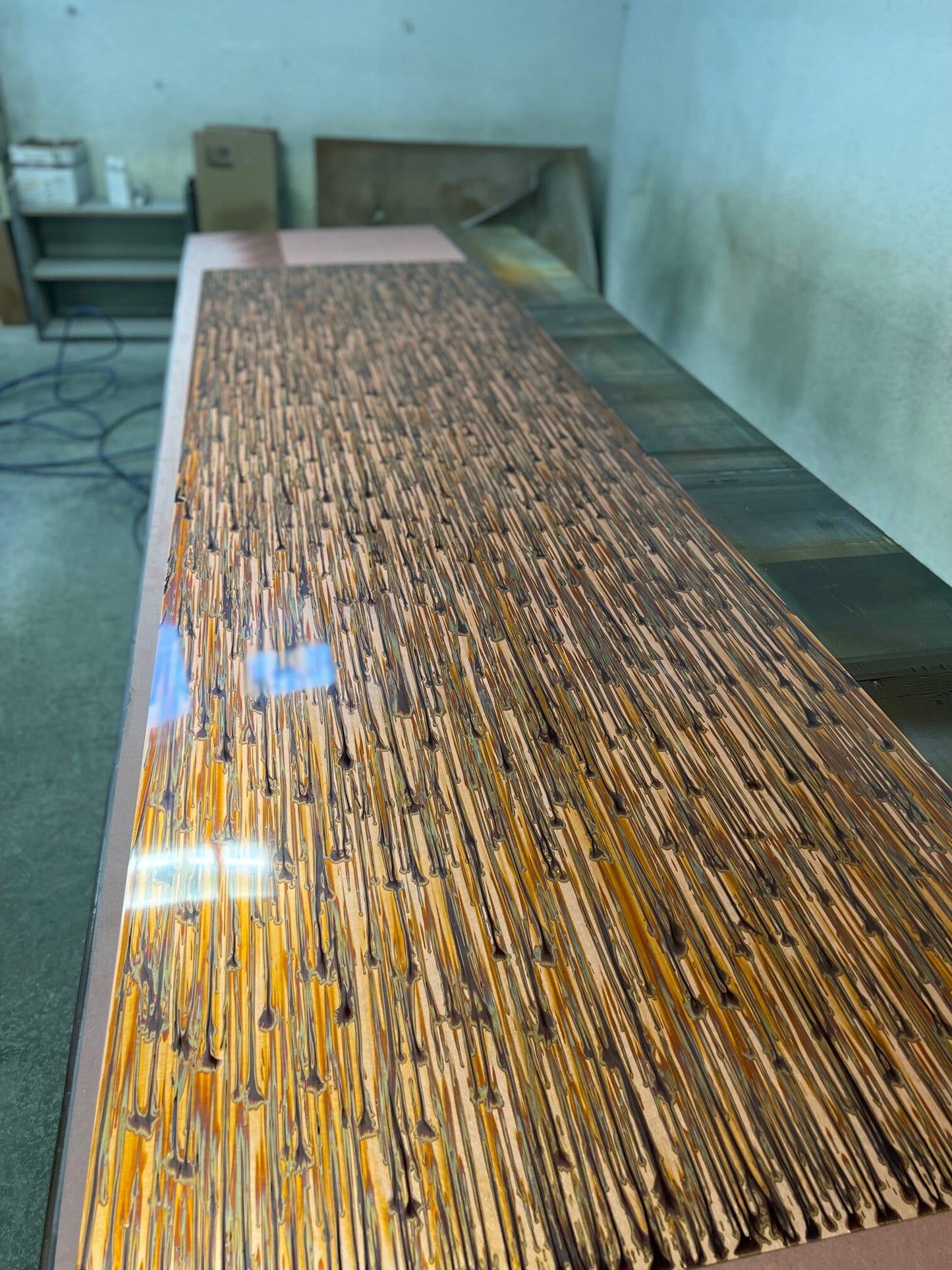 Light Gauge Patina Sheet Copper in Enchantment Vertical