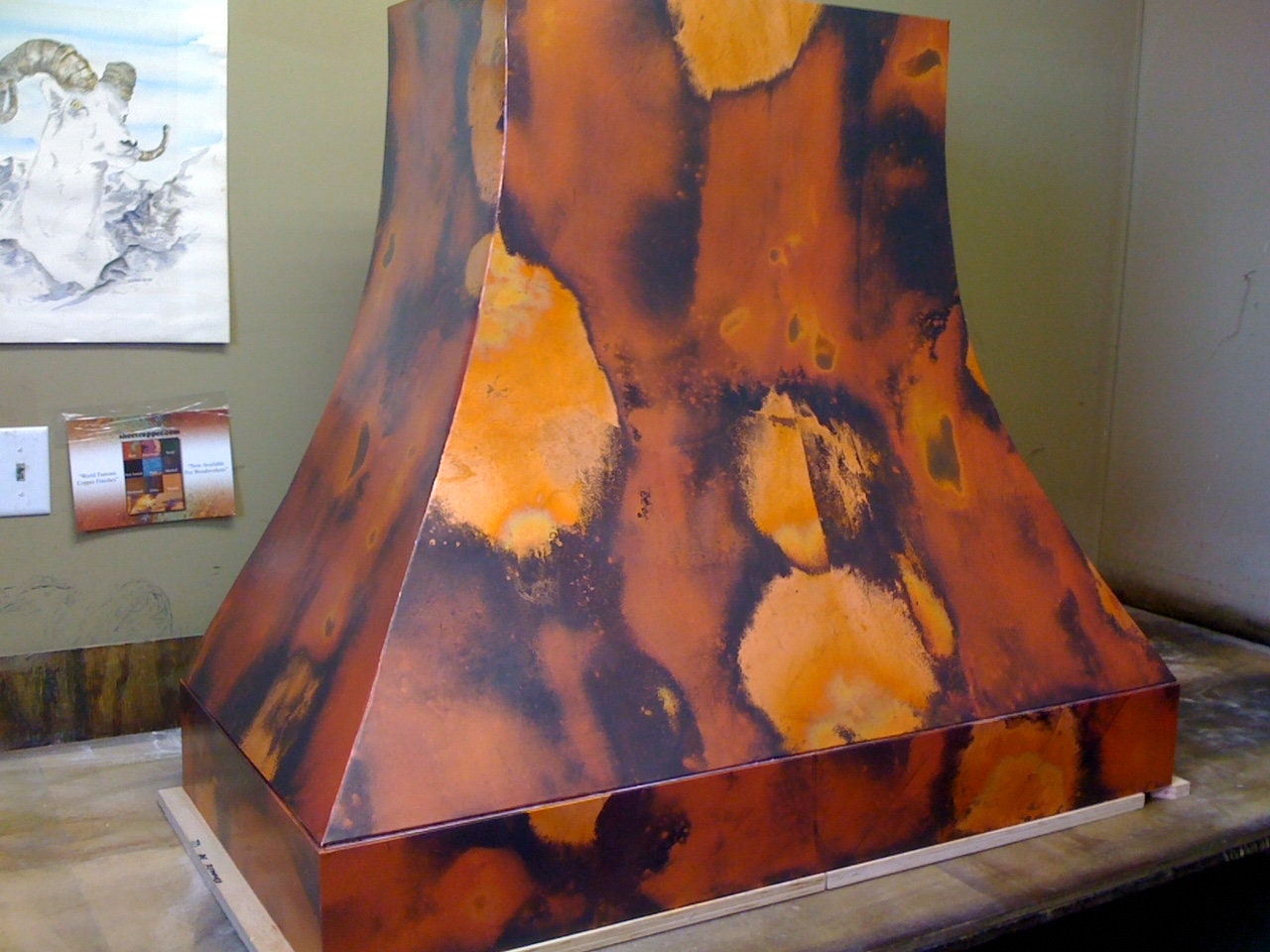 Light Gauge Patina Sheet Copper in Rojo Y Negro