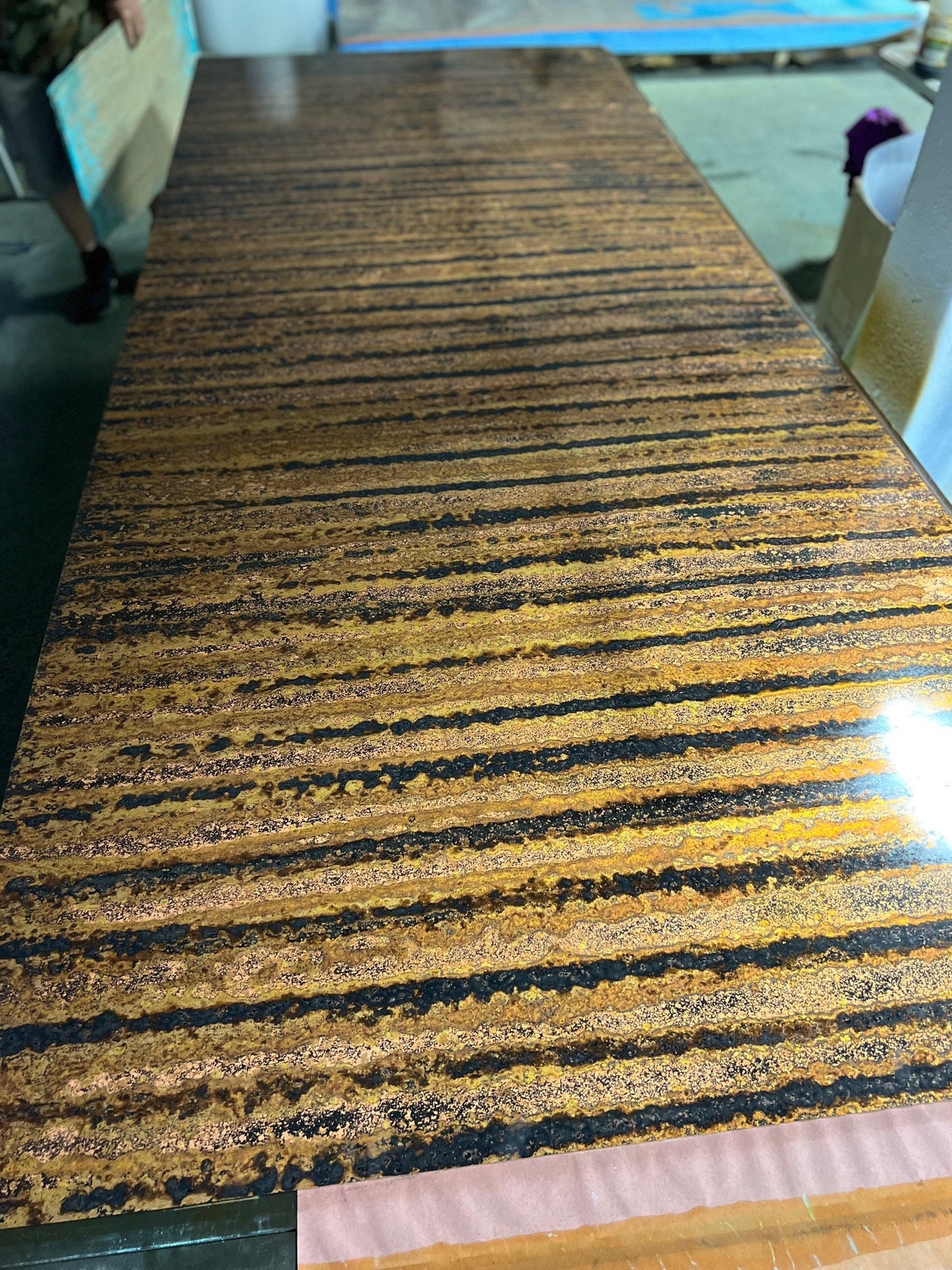 Light Gauge Patina Sheet Copper in Zebra