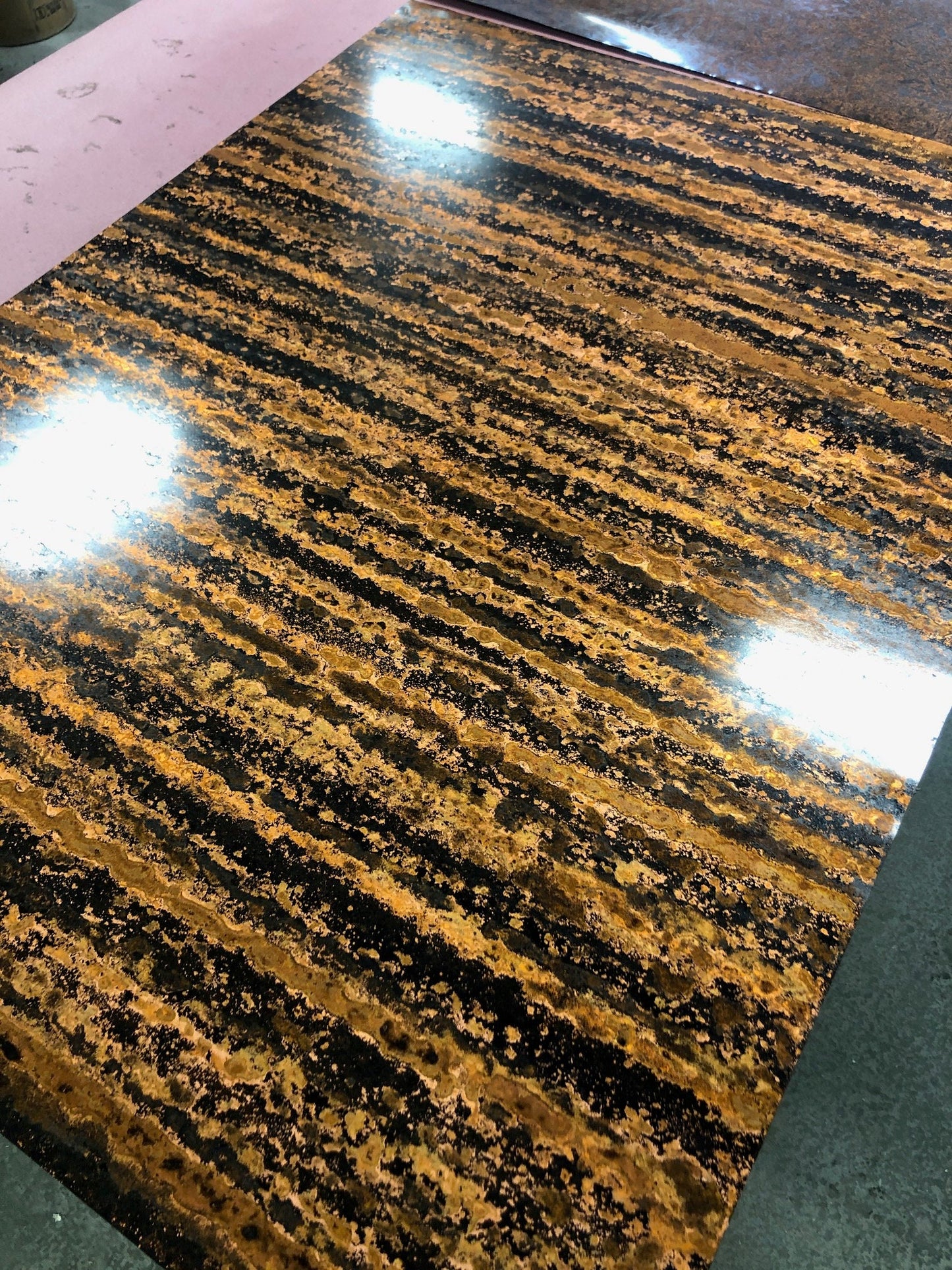 Light Gauge Patina Sheet Copper in Zebra