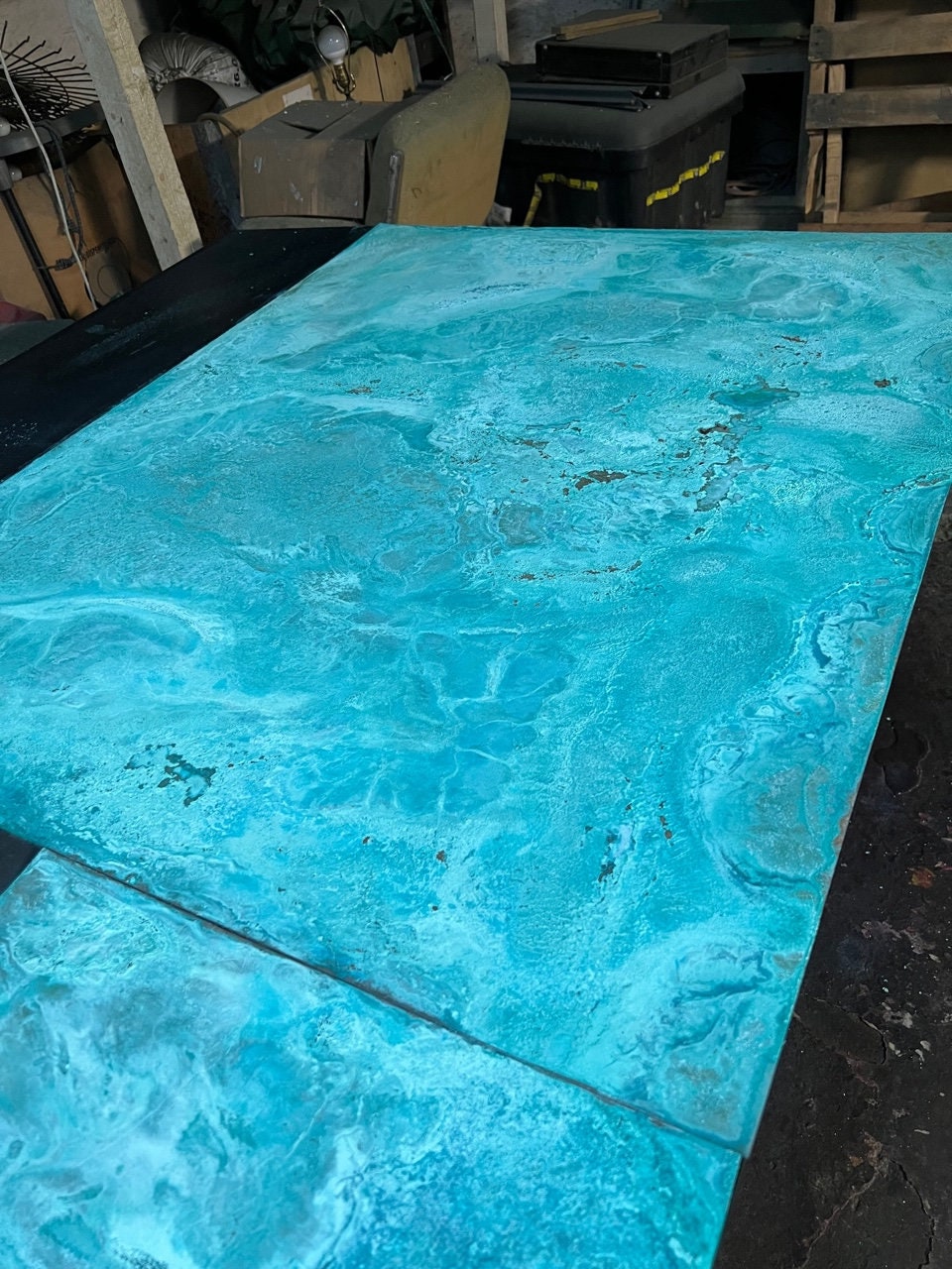 Light Gauge Patina Sheet Copper in Tiffany Green