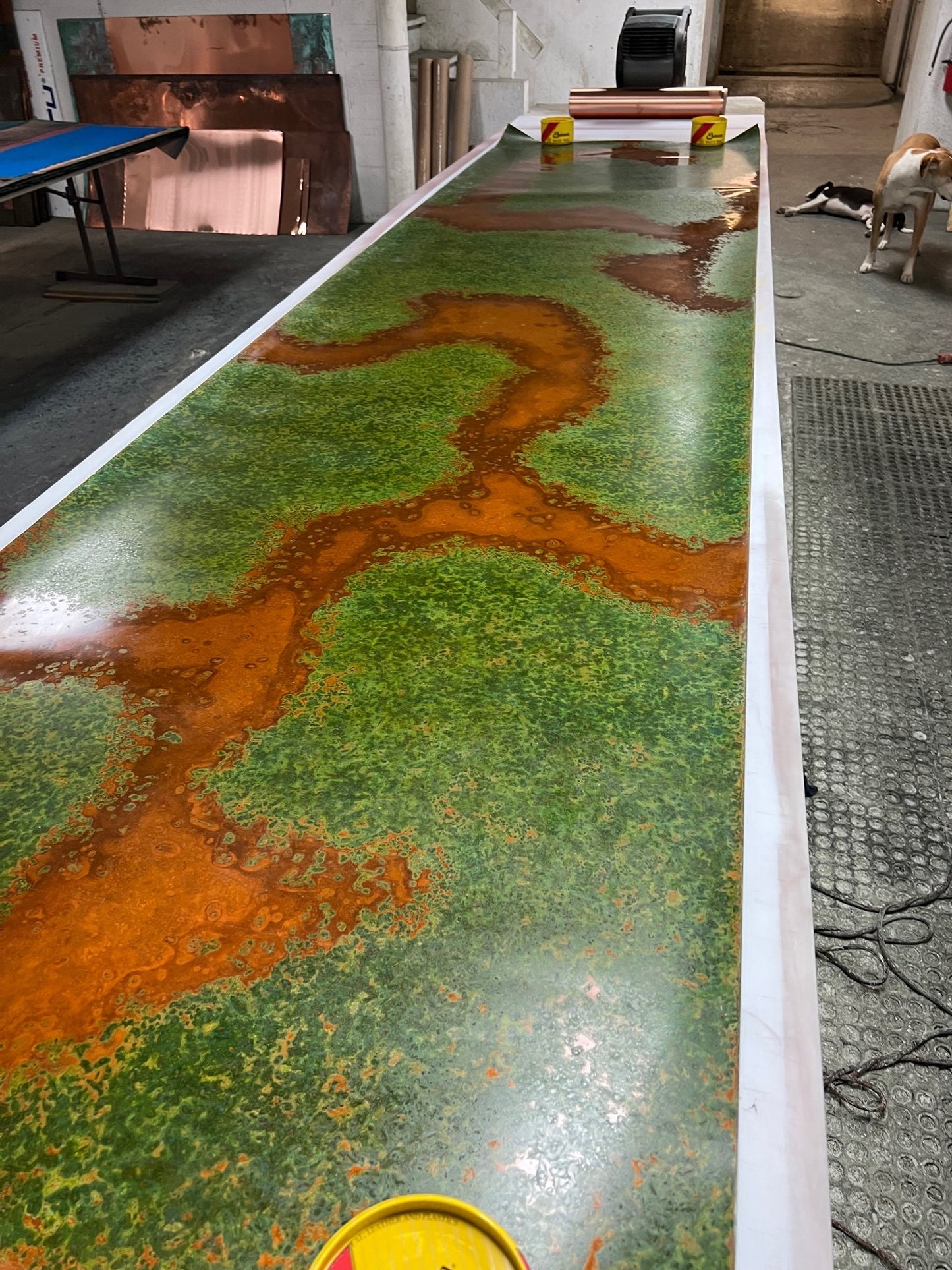 Light Gauge Patina Sheet Copper in Verde