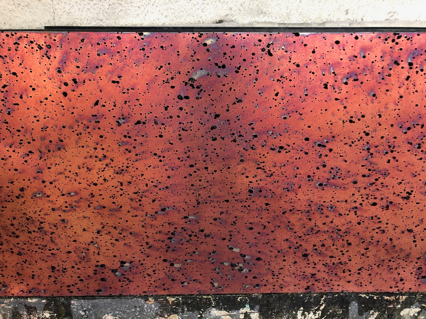 Light Gauge Patina Sheet Copper in Sunburst