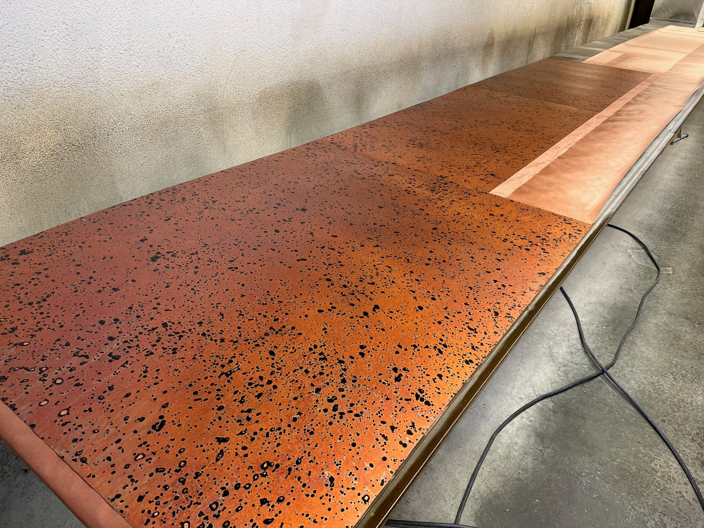 Light Gauge Patina Sheet Copper in Sunburst