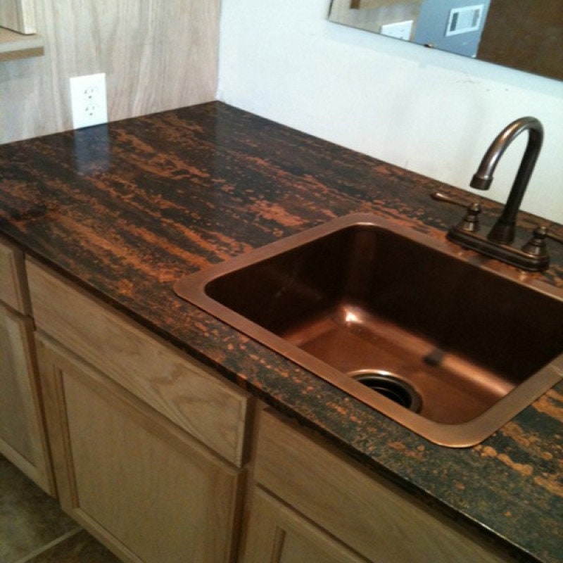 Light Gauge Patina Sheet Copper in Zebra