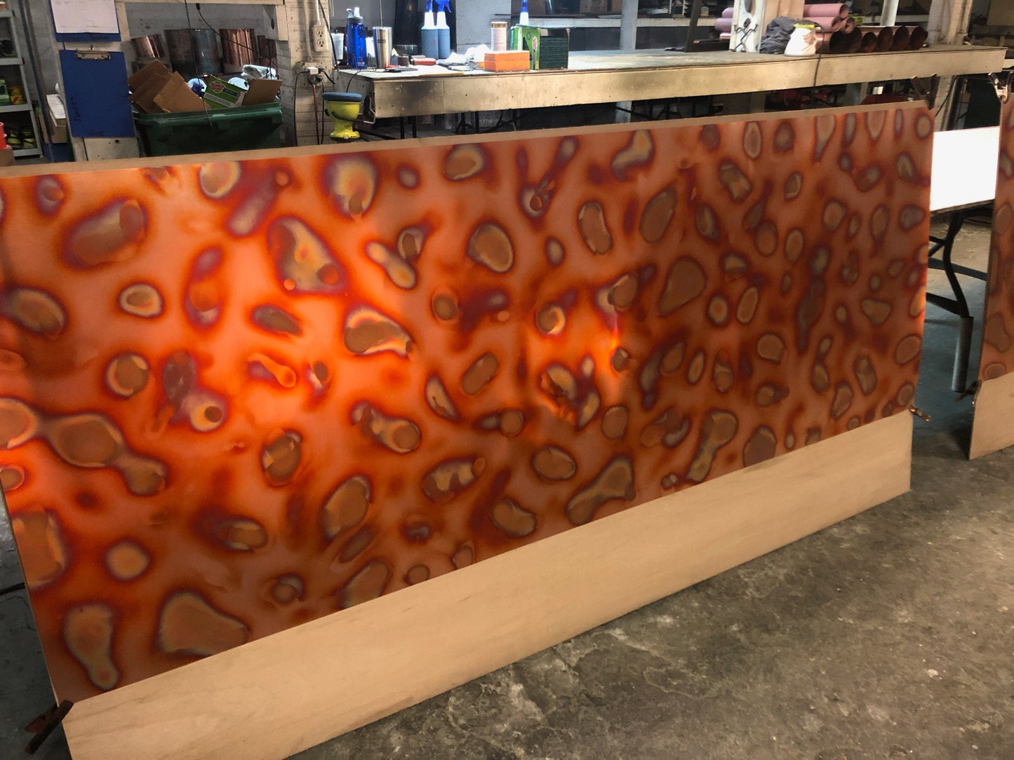 Light Gauge Patina Sheet Copper in Flamed
