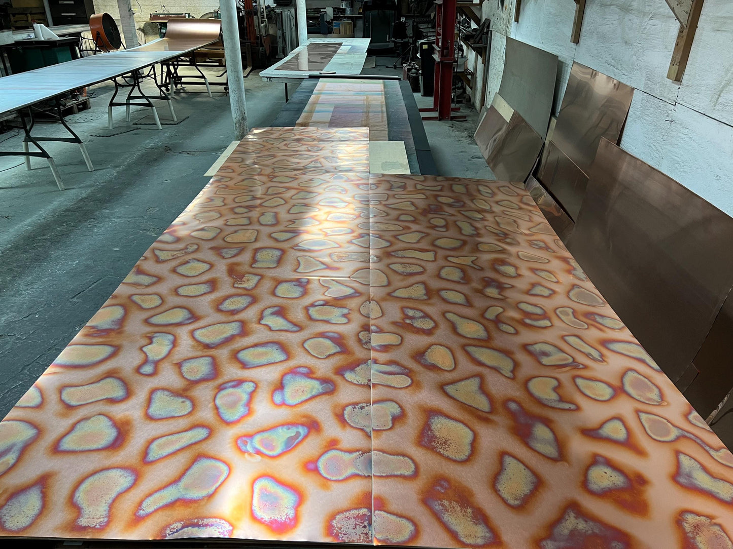 Heavy Gauge Patina Sheet Copper in Flamed