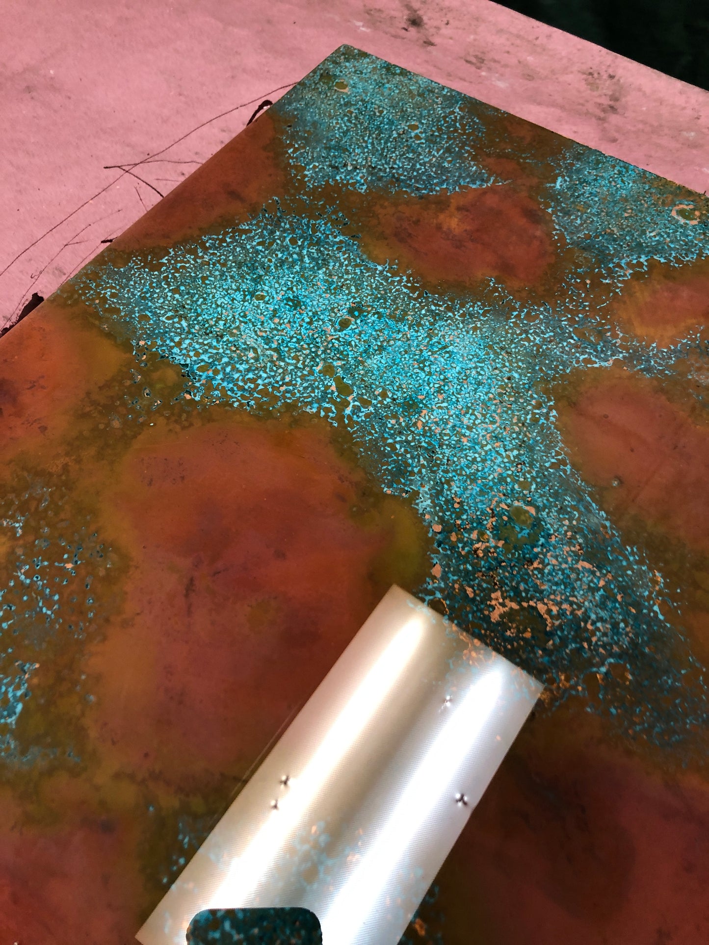 Heavy Gauge Patina Sheet Copper in Rojo