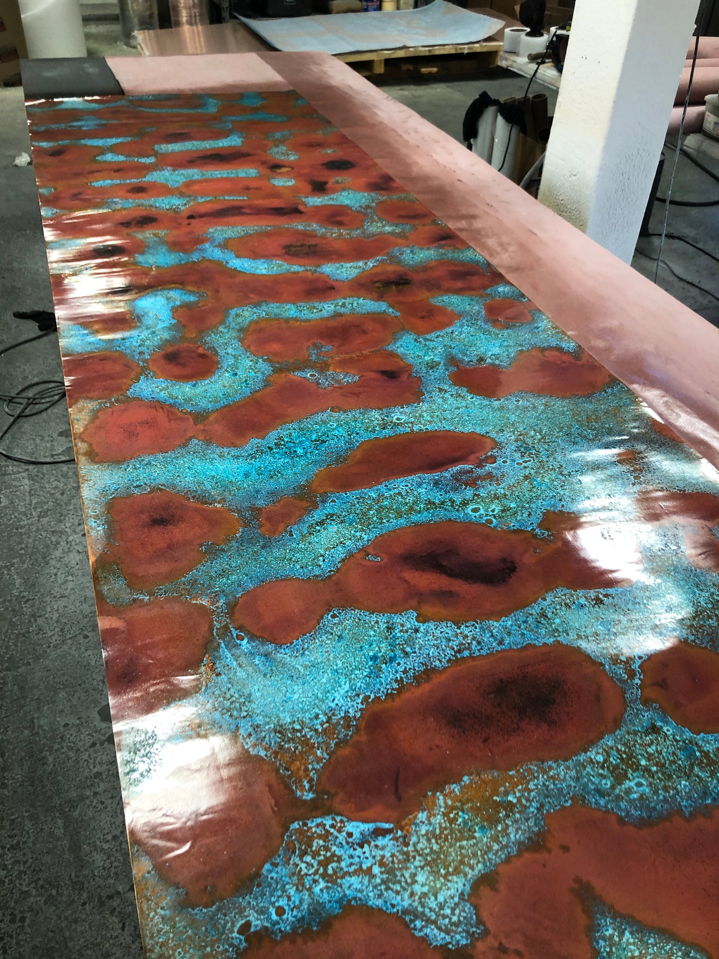 Heavy Gauge Patina Sheet Copper in Rojo