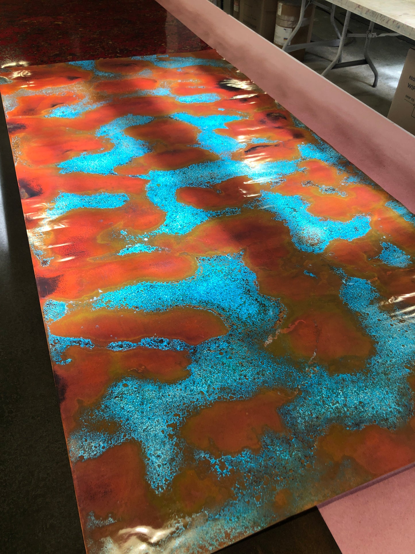 Heavy Gauge Patina Sheet Copper in Rojo