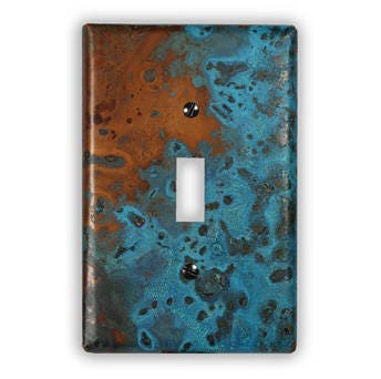 Single Toggle Copper Switch Plate in Azul
