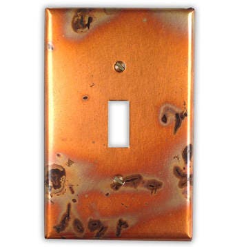 Single Toggle Copper Switch Plate in Golden Bamboo