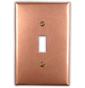 Single Toggle Copper Switch Plate in Raw Copper