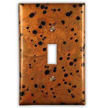 Single Toggle Copper Switch Plate in Sunburst