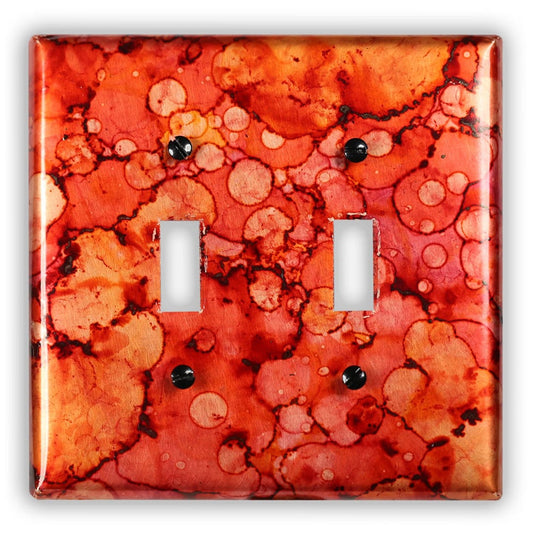 Double Toggle Copper Switch Plate in Autumn