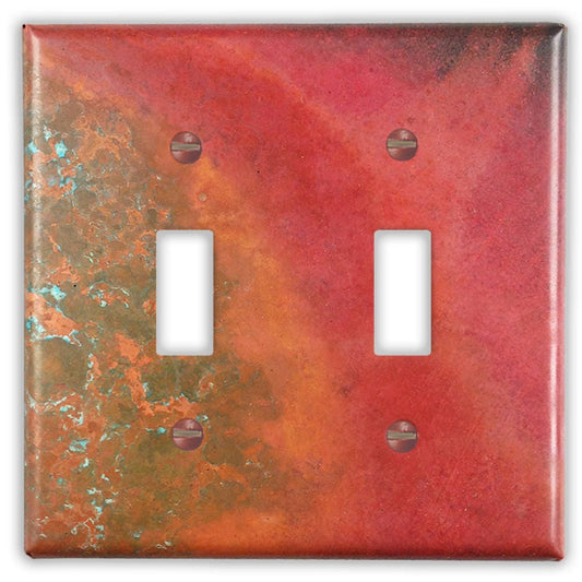 Double Toggle Copper Switch Plate in Sierra