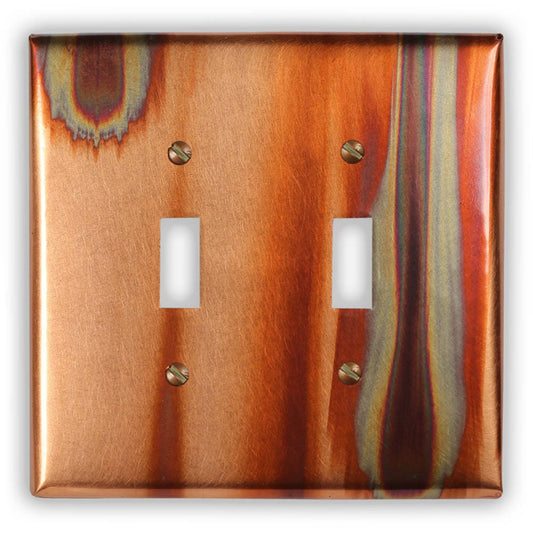 Double Toggle Copper Switch Plate in Stellar