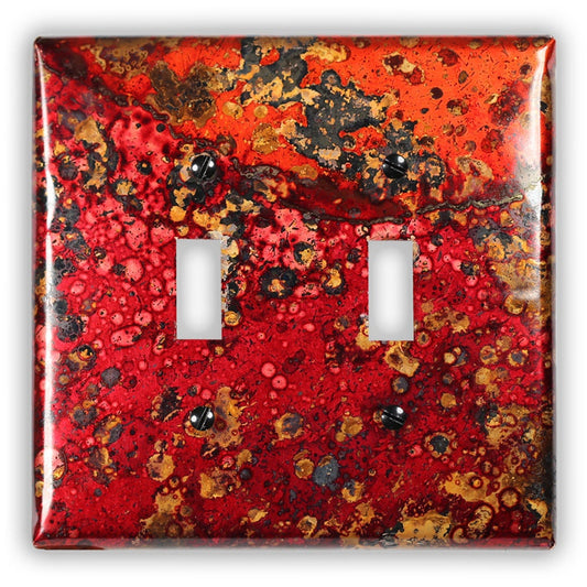 Double Toggle Copper Switch Plate in Wildfire