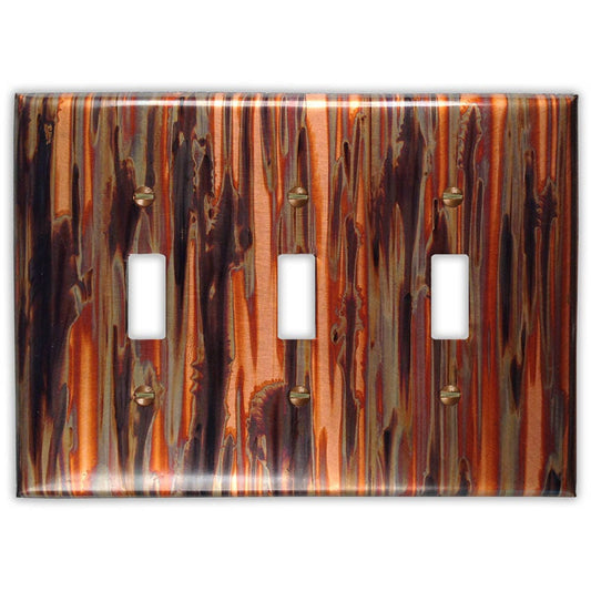 Triple Toggle Copper Switch Plate in Enchantment Vertical