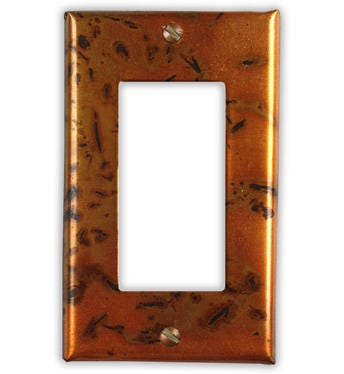 Single Rocker/GFI Copper Switch Plate in Golden Bamboo