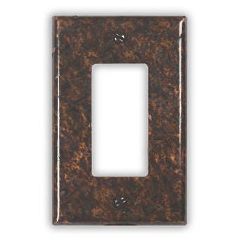Single Rocker/GFI Copper Switch Plate in Distressed Dark