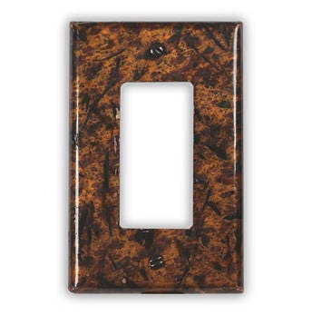 Single Rocker/GFI Copper Switch Plate in Distressed Medium