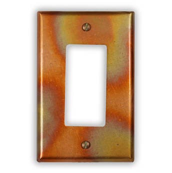 Single Rocker/GFI Copper Switch Plate in Flamed