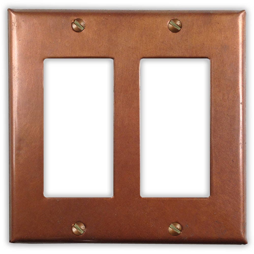 Double Rocker/GFI Copper Switch Plate in Antique