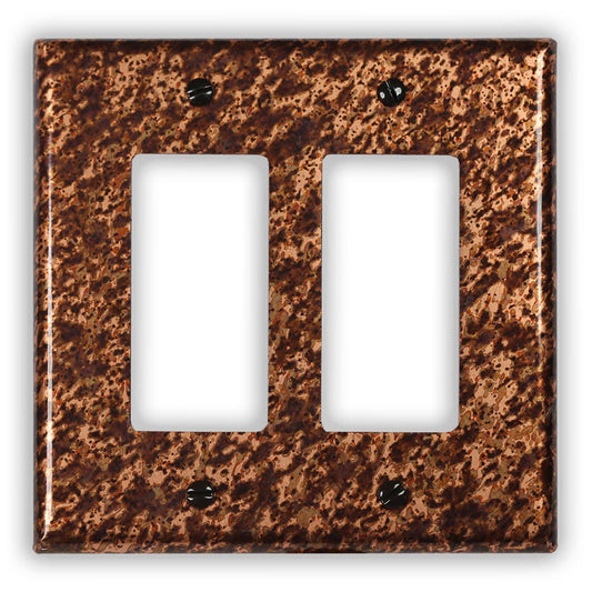 Double Rocker/GFI Copper Switch Plate in Sandstorm