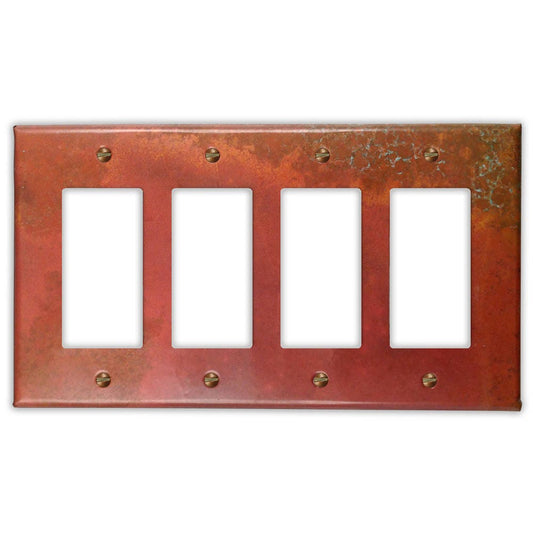 Quadruple Rocker/GFI Copper Switch Plate in Sierra