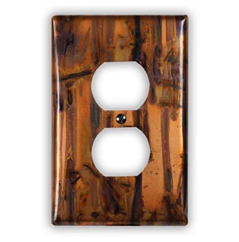 Single Outlet Copper Switch Plate in Bamboo Forest