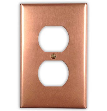 Single Outlet Copper Switch Plate in Raw Copper