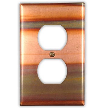 Single Outlet Copper Switch Plate in Stellar