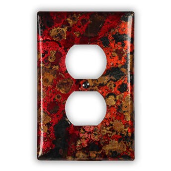 Single Outlet Copper Switch Plate in Wild Fire