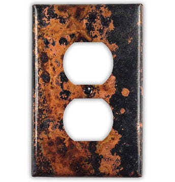 Single Outlet Copper Switch Plate in Zebra